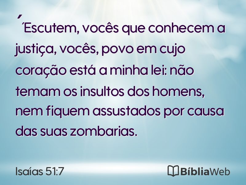 Isaías 51:7 em imagem para compartilhar