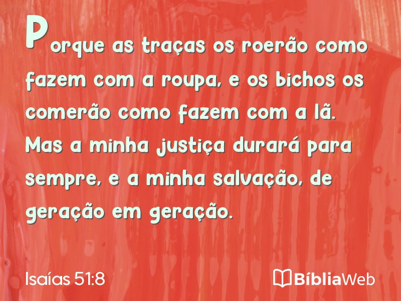 Isaías 51:8 em imagem para compartilhar