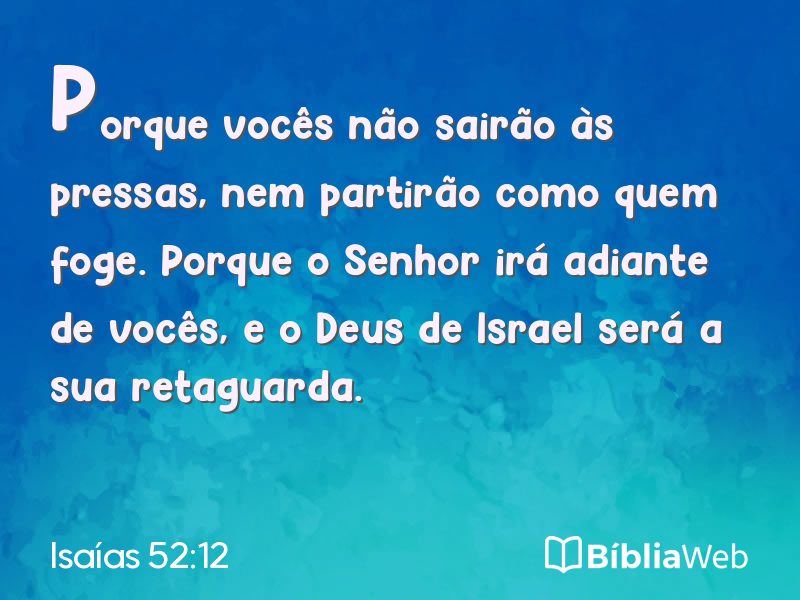 Isaías 52:12 em imagem para compartilhar