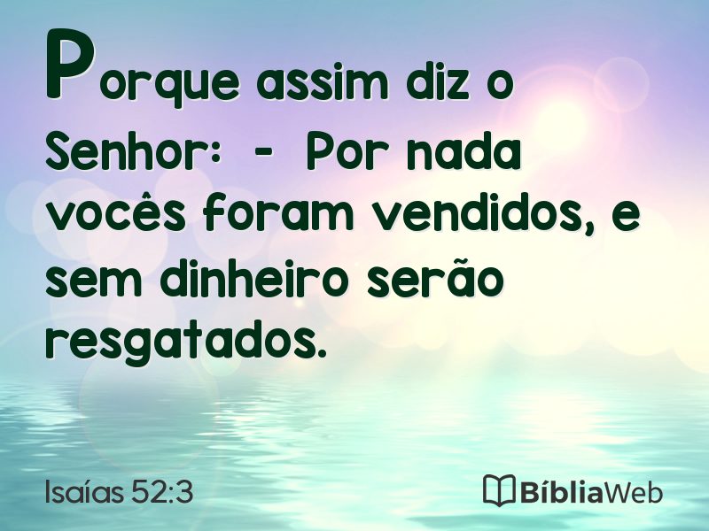 Isaías 52:3 em imagem para compartilhar