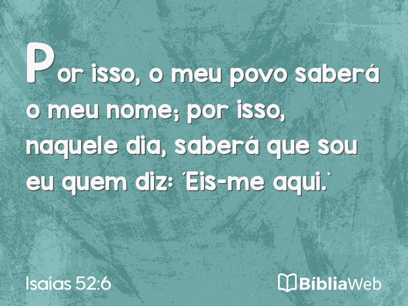 Isaías 52:6 em imagem para compartilhar