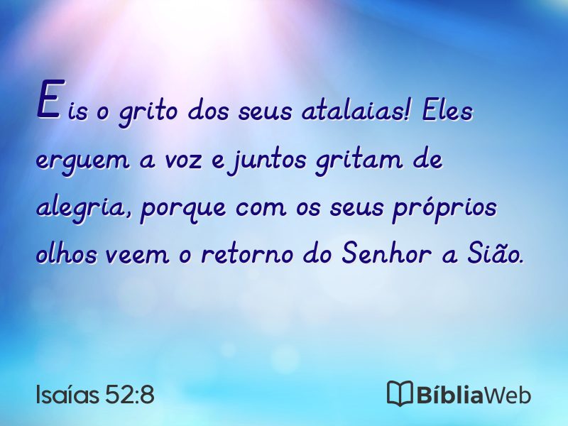 Isaías 52:8 em imagem para compartilhar