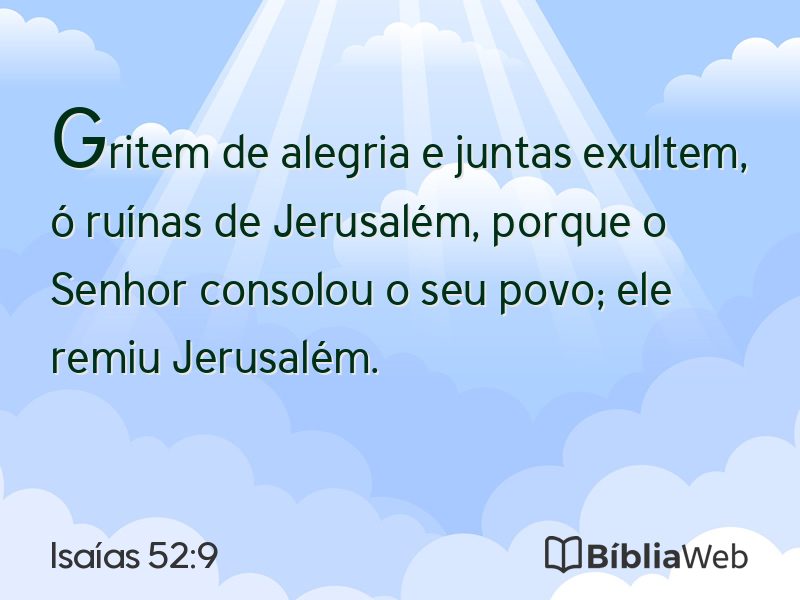 Isaías 52:9 em imagem para compartilhar