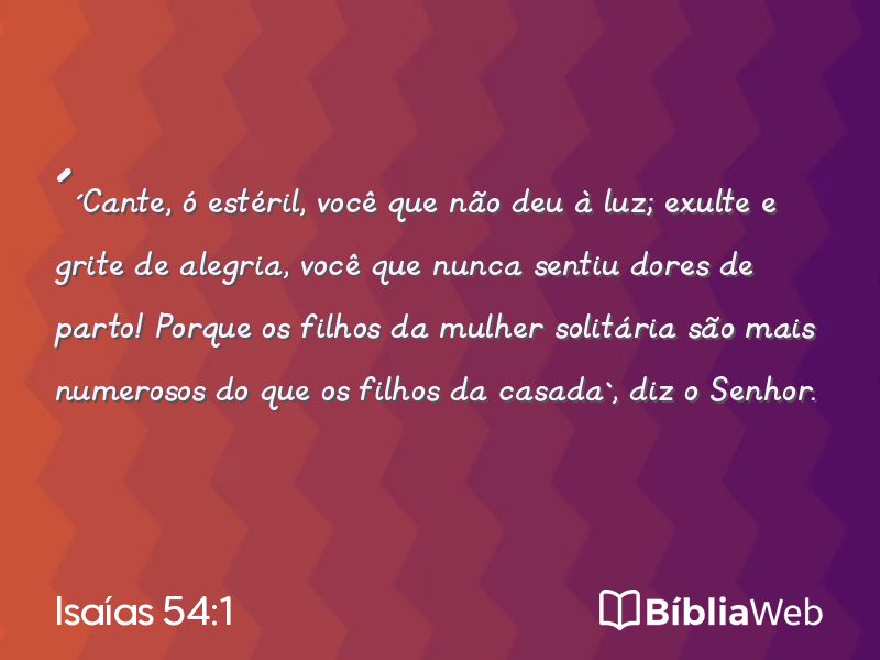 Isaías 54:1 em imagem para compartilhar