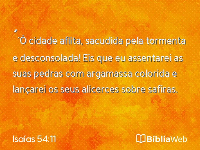 Isaías 54:11 em imagem para compartilhar