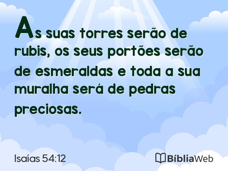 Isaías 54:12 em imagem para compartilhar