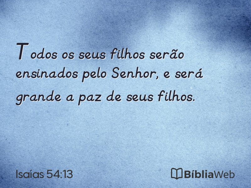 Isaías 54:13 em imagem para compartilhar