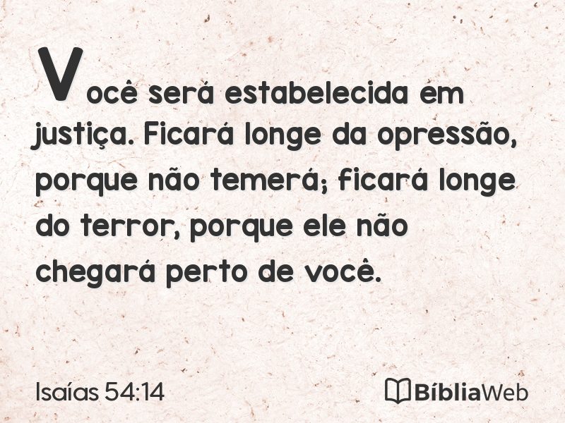 Isaías 54:14 em imagem para compartilhar