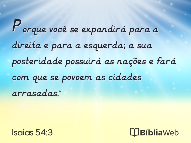 Isaías 54:3 em imagem para compartilhar