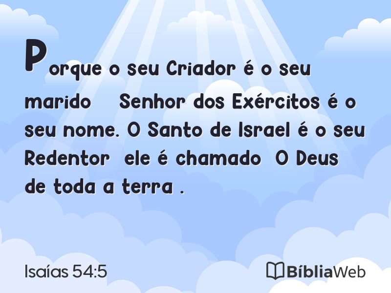 Isaías 54:5 em imagem para compartilhar