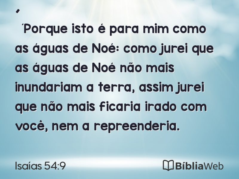 Isaías 54:9 em imagem para compartilhar