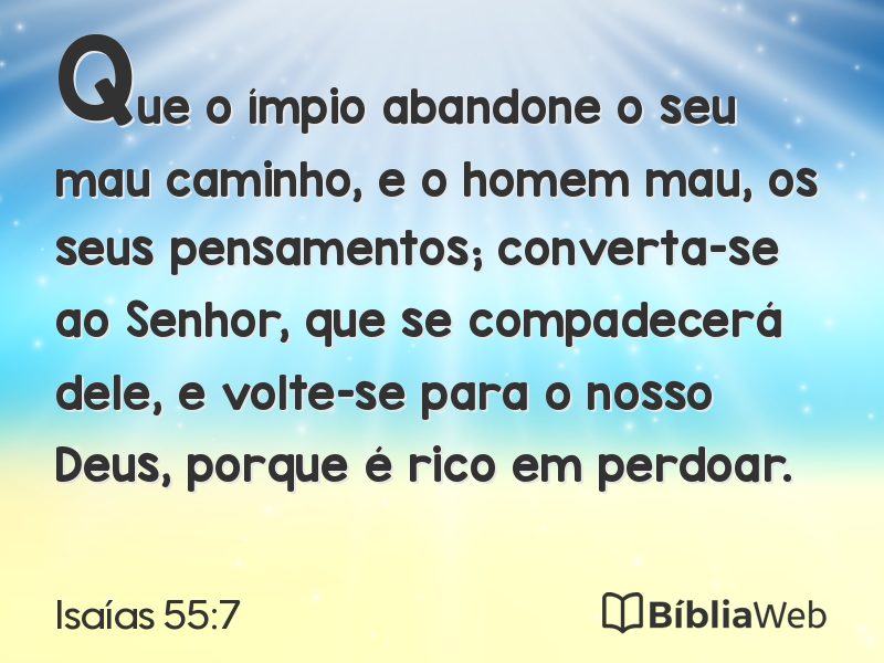 Isaías 55:7 em imagem para compartilhar