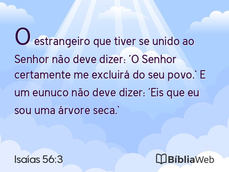 Isaías 56:3 em imagem para compartilhar