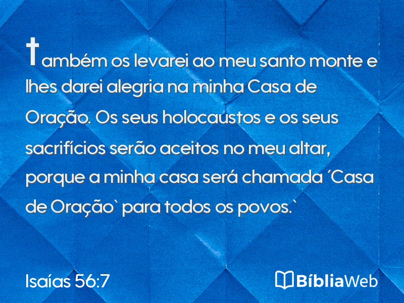 Isaías 56:7 em imagem para compartilhar