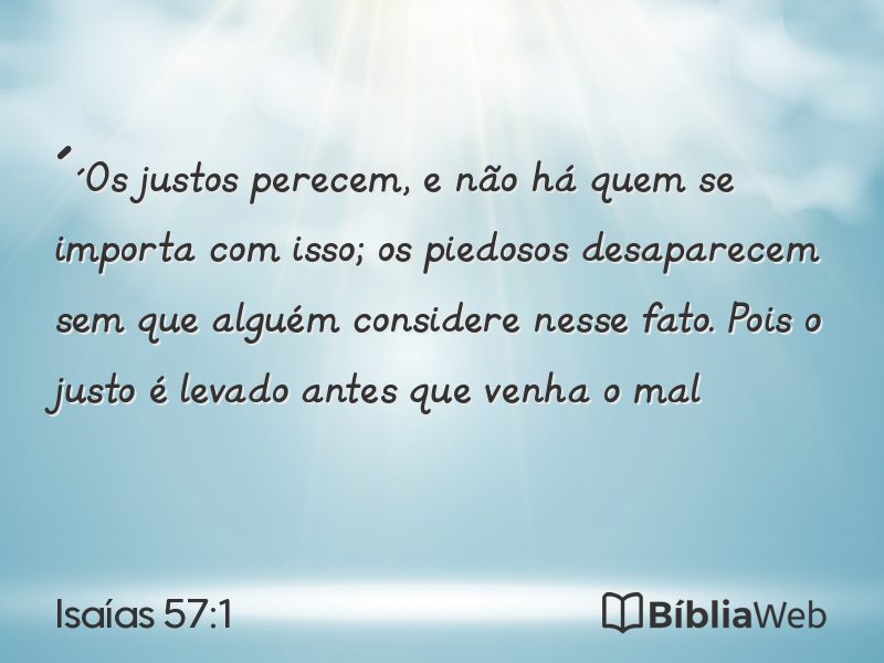 Isaías 57:1 em imagem para compartilhar