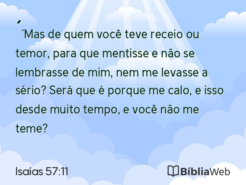 Isaías 57:11 em imagem para compartilhar