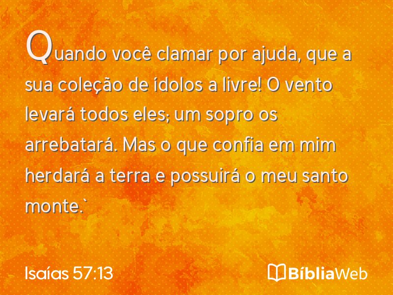Isaías 57:13 em imagem para compartilhar