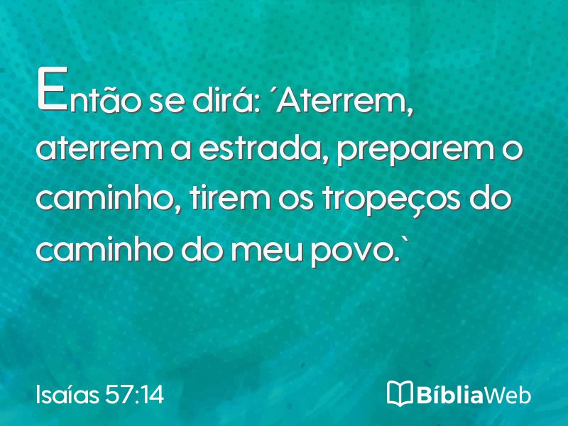 Isaías 57:14 em imagem para compartilhar