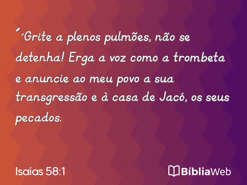 Isaías 58:1 em imagem para compartilhar