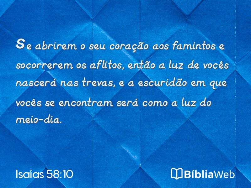 Isaías 58:10 em imagem para compartilhar