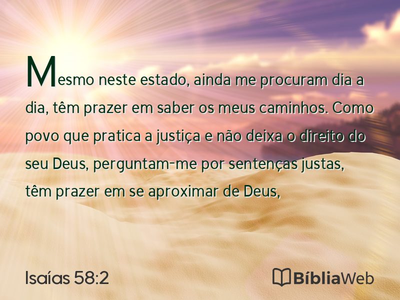 Isaías 58:2 em imagem para compartilhar