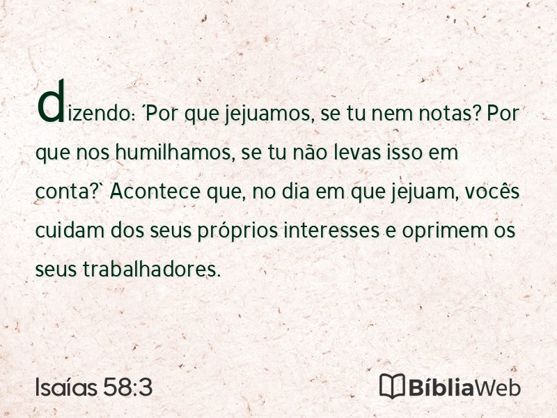 Isaías 58:3 em imagem para compartilhar