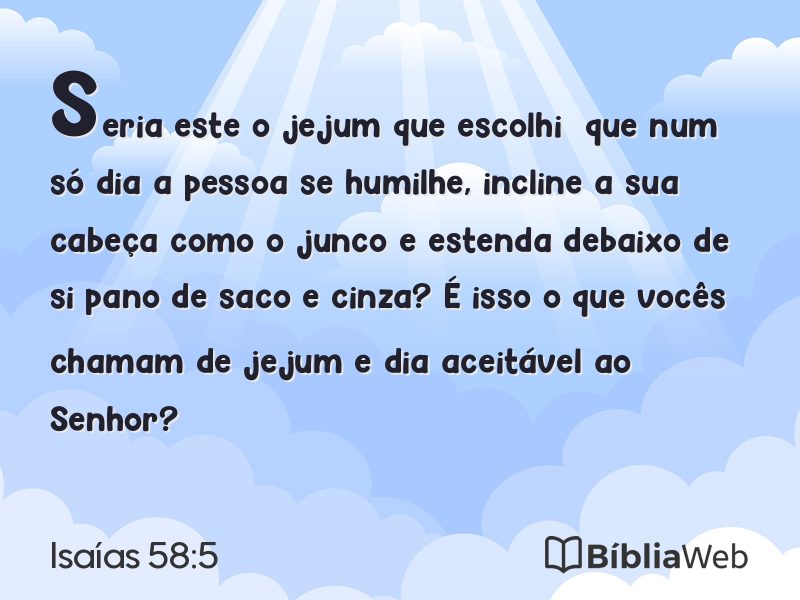 Isaías 58:5 em imagem para compartilhar