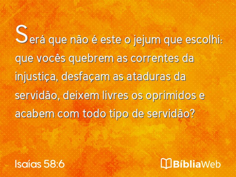 Isaías 58:6 em imagem para compartilhar