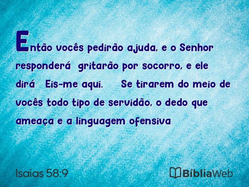 Isaías 58:9 em imagem para compartilhar