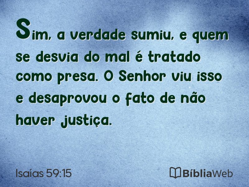 Isaías 59:15 em imagem para compartilhar