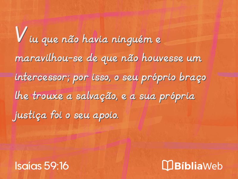 Isaías 59:16 em imagem para compartilhar