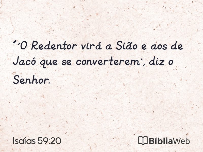 Isaías 59:20 em imagem para compartilhar