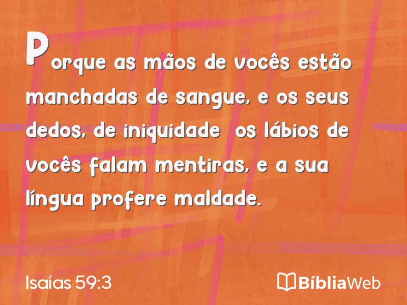 Isaías 59:3 em imagem para compartilhar