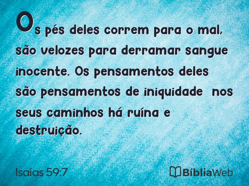 Isaías 59:7 em imagem para compartilhar