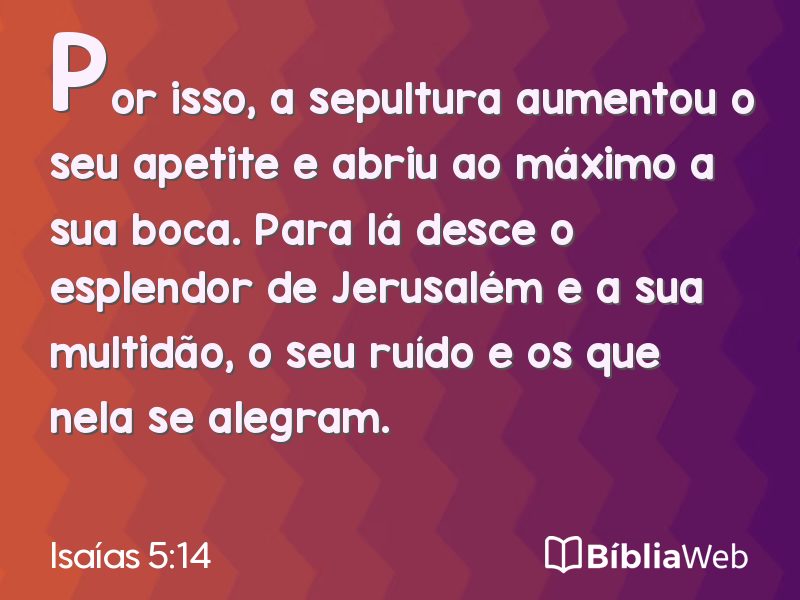 Isaías 5:14 em imagem para compartilhar