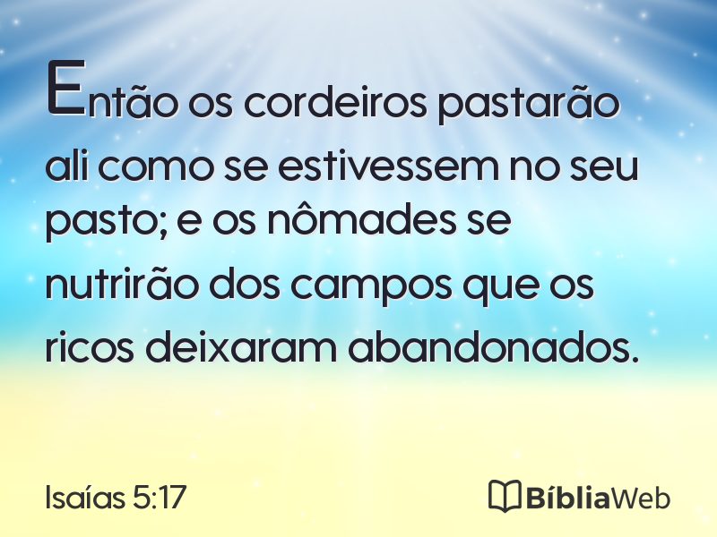 Isaías 5:17 em imagem para compartilhar