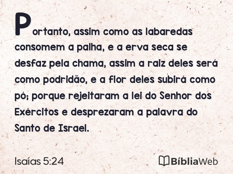 Isaías 5:24 em imagem para compartilhar