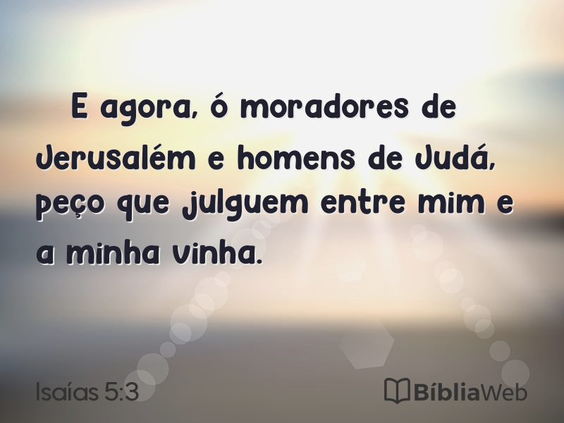 Isaías 5:3 em imagem para compartilhar