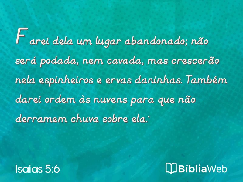 Isaías 5:6 em imagem para compartilhar