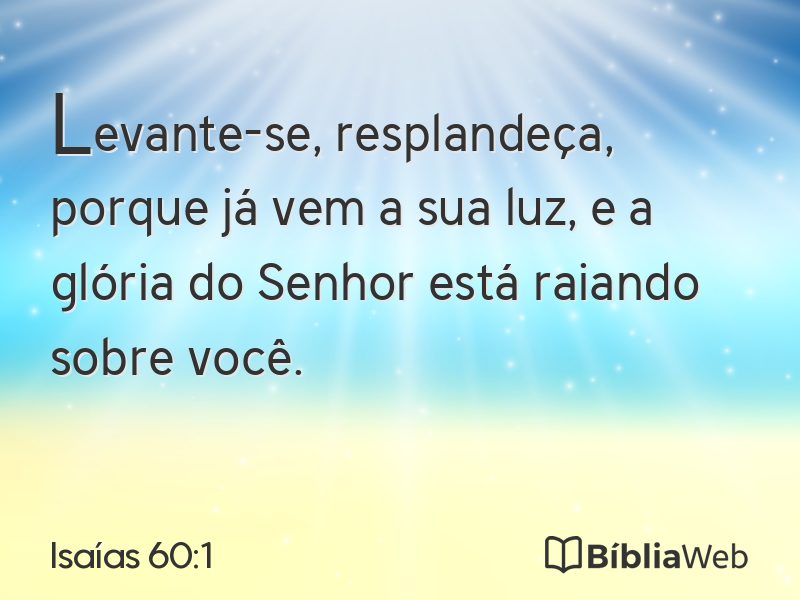 Isaías 60:1 em imagem para compartilhar