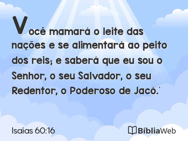 Isaías 60:16 em imagem para compartilhar