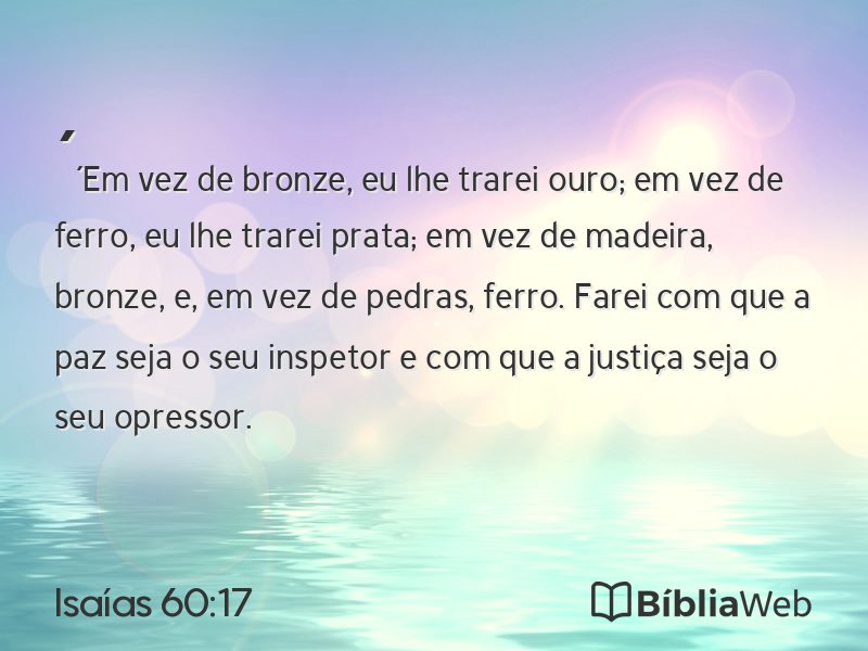 Isaías 60:17 em imagem para compartilhar