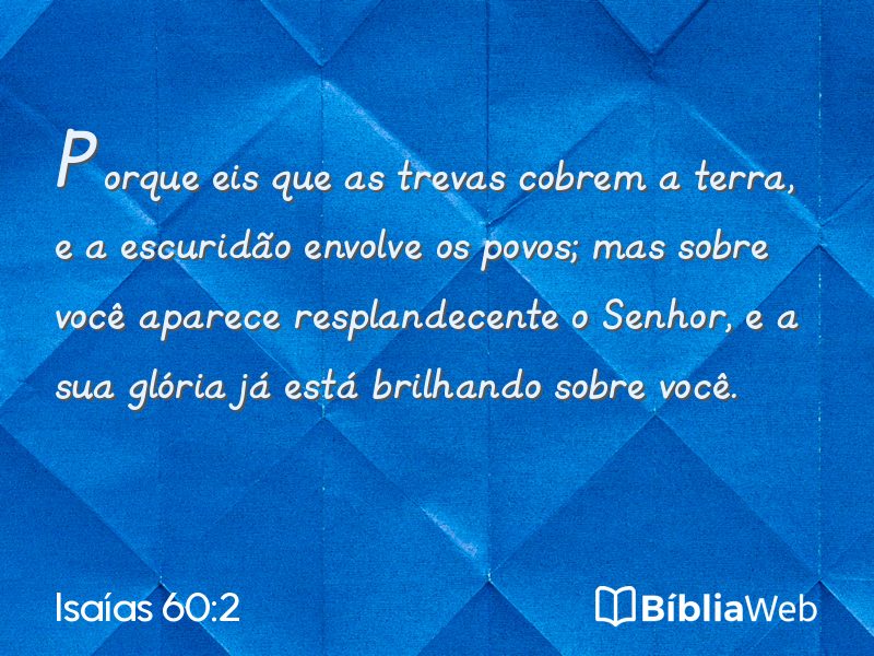 Isaías 60:2 em imagem para compartilhar