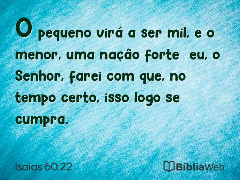 Isaías 60:22 em imagem para compartilhar