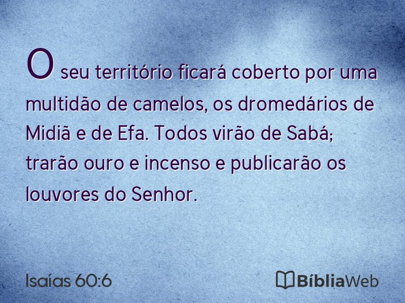 Isaías 60:6 em imagem para compartilhar