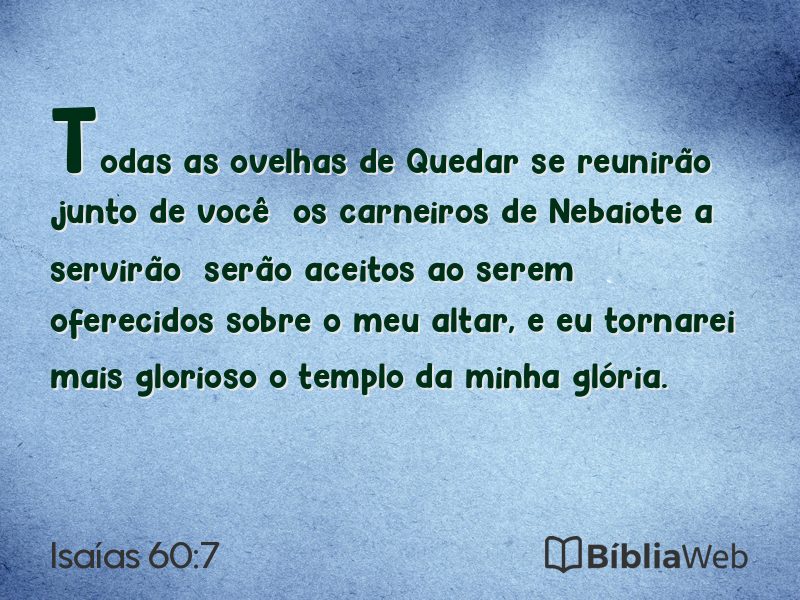 Isaías 60:7 em imagem para compartilhar