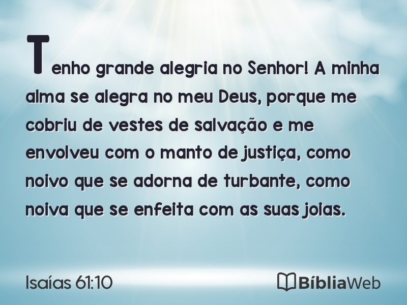 Isaías 61:10 em imagem para compartilhar