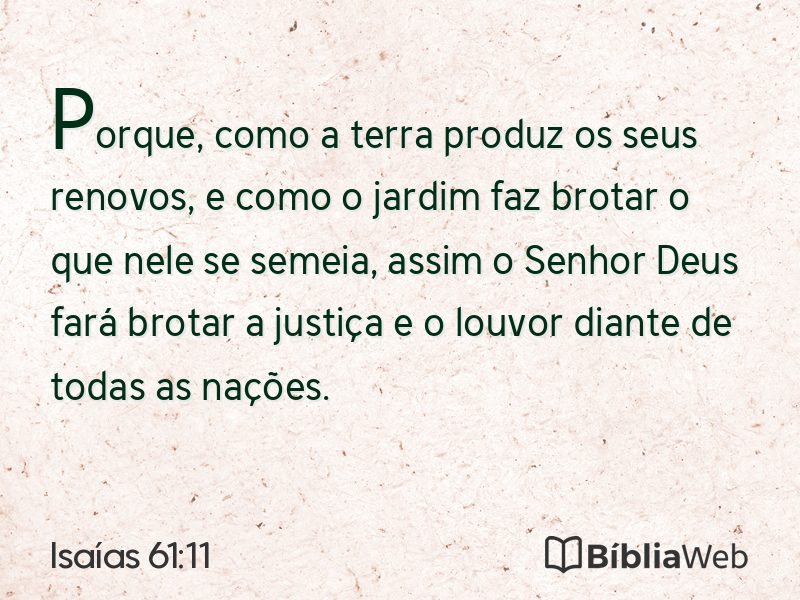 Isaías 61:11 em imagem para compartilhar