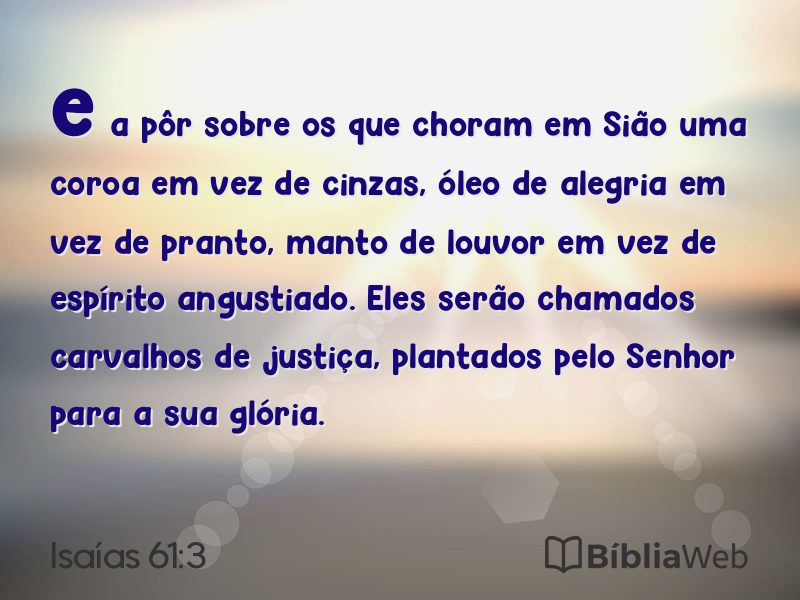 Isaías 61:3 em imagem para compartilhar