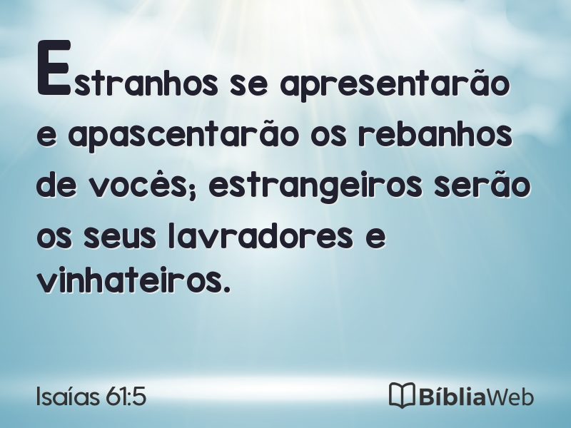 Isaías 61:5 em imagem para compartilhar